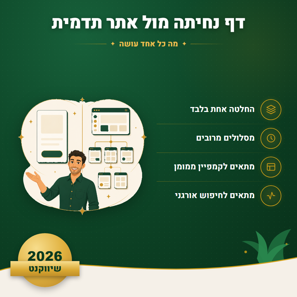דף נחיתה מול אתר תדמית - מה כל אחד עושה | שיווקנט