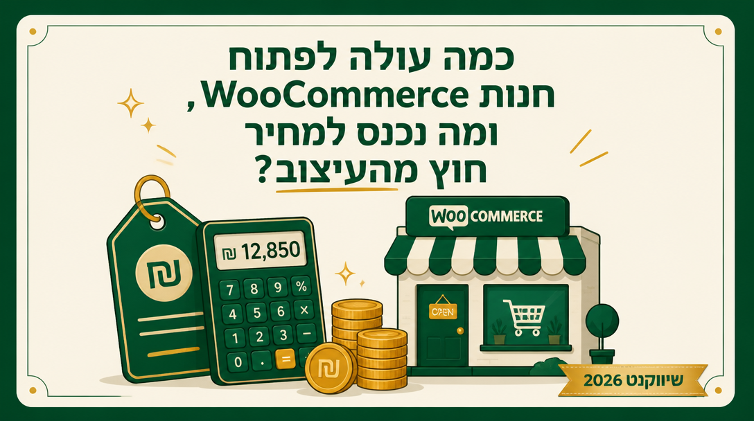 כמה עולה לפתוח חנות WooCommerce, ומה נכנס למחיר חוץ מהעיצוב? - שיווקנט