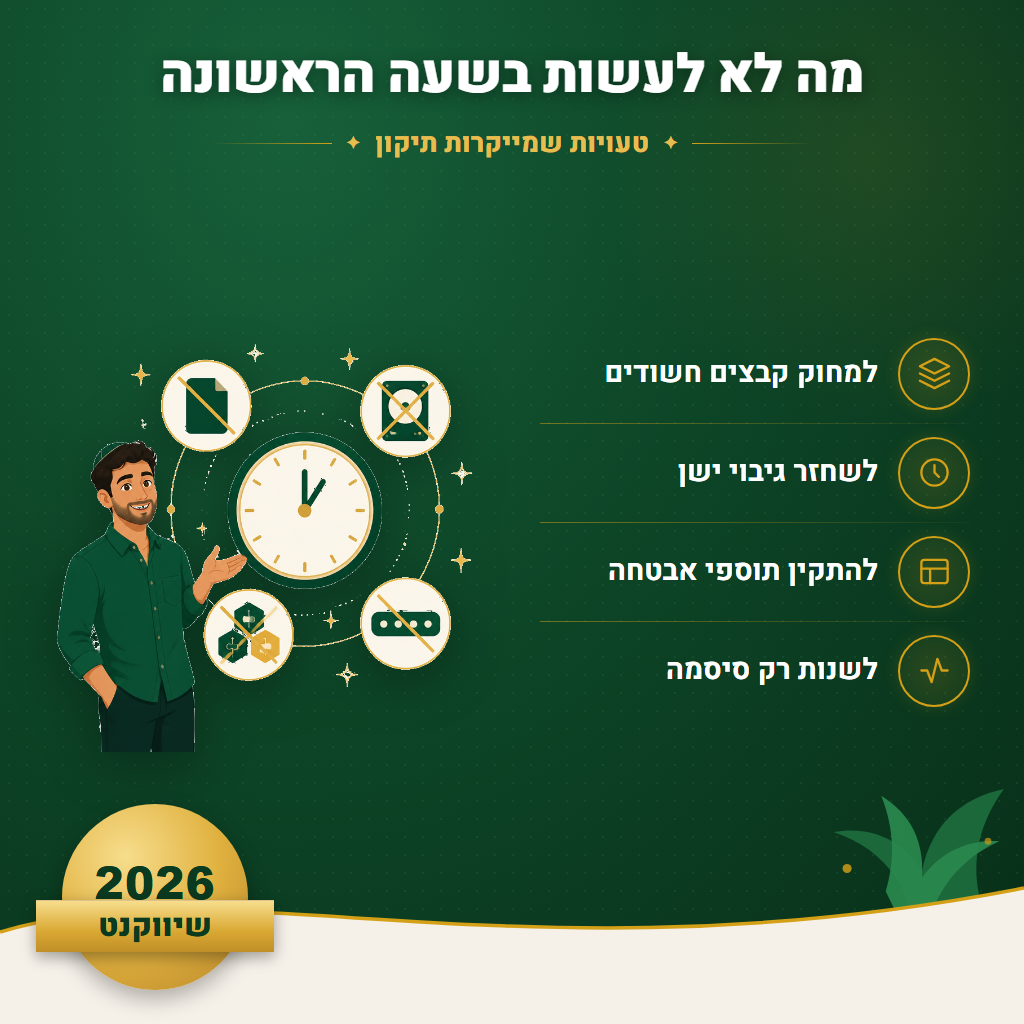 מה לא לעשות בשעה הראשונה - טעויות שמייקרות תיקון | שיווקנט