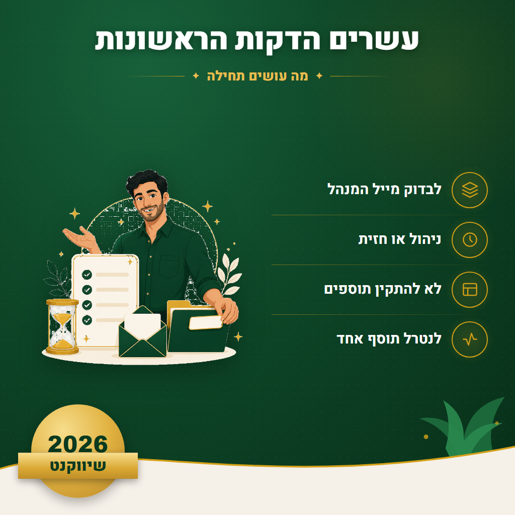 עשרים הדקות הראשונות - מה עושים תחילה | שיווקנט