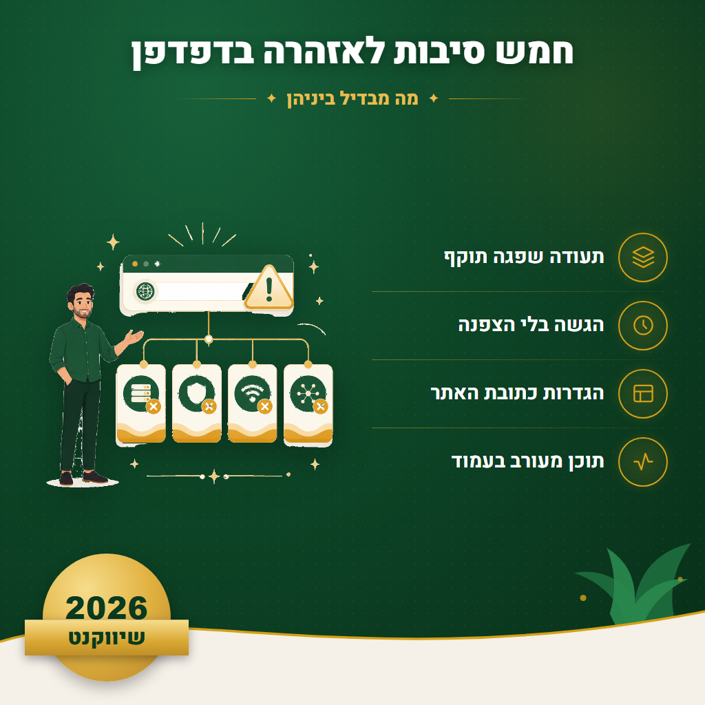 חמש סיבות לאזהרה בדפדפן - מה מבדיל ביניהן | שיווקנט
