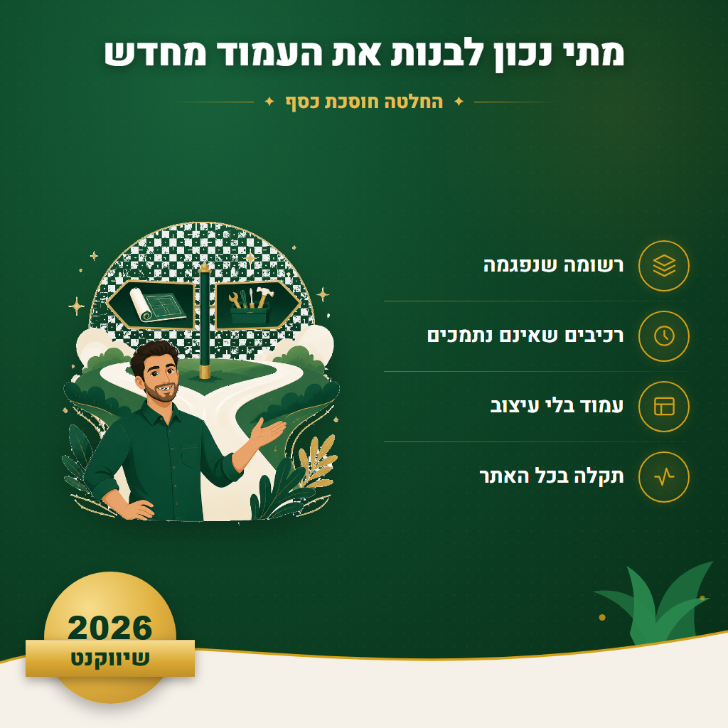 מתי נכון לבנות את העמוד מחדש - החלטה חוסכת כסף | שיווקנט