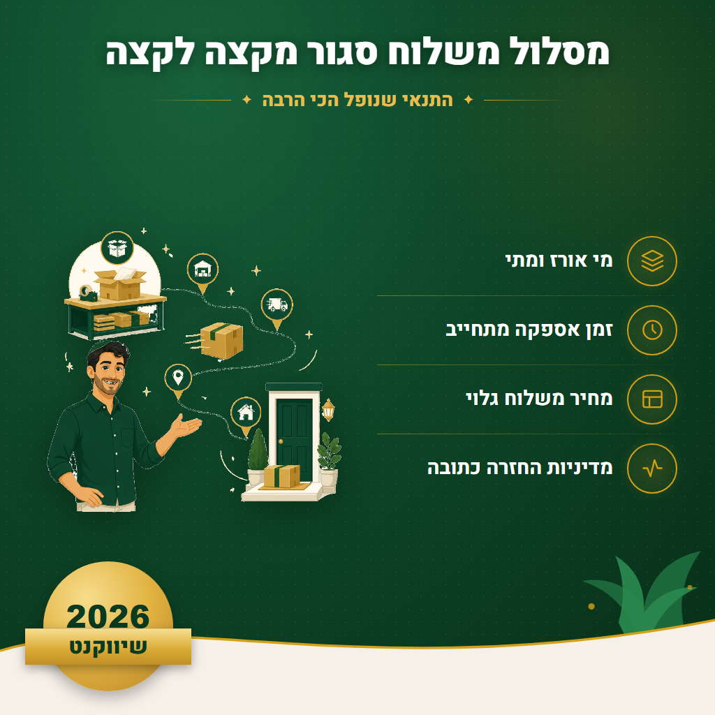 מסלול משלוח סגור מקצה לקצה - התנאי שנופל הכי הרבה | שיווקנט