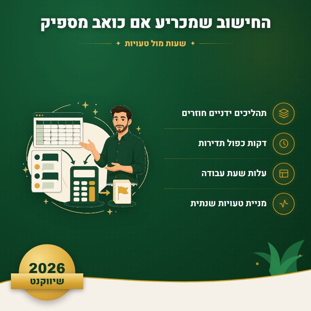 החישוב שמכריע אם כואב מספיק - שעות מול טעויות | שיווקנט